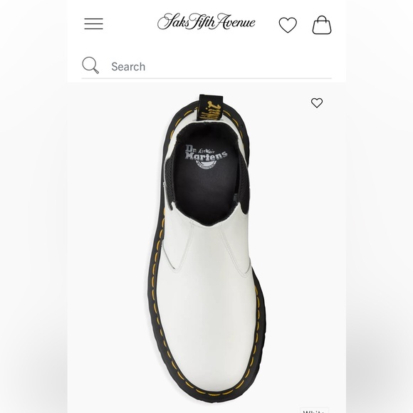 Dr Martens | 2976 SMOOTH LEATHER PLATFORM CHELSEA BOOTS WHITE - Picture 5 of 5